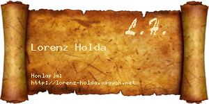 Lorenz Holda névjegykártya